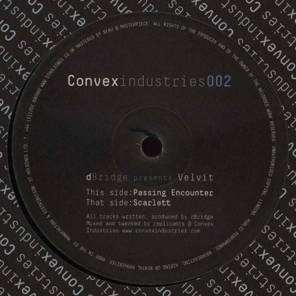 D-Bridge Presents Velvit : Passing Encounter / Scarlett (10")