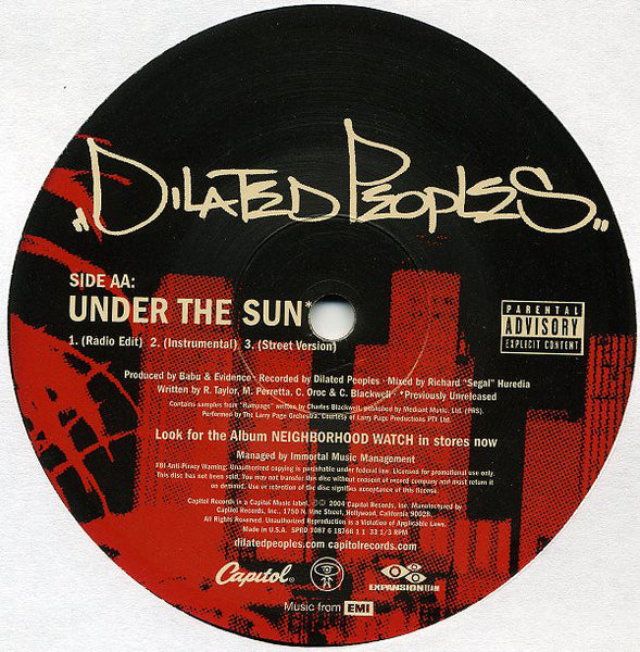 Dilated Peoples : Marathon / Under The Sun (12", Ltd, Promo)