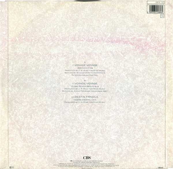 Desireless : Voyage Voyage (Britmix) (12", Single)