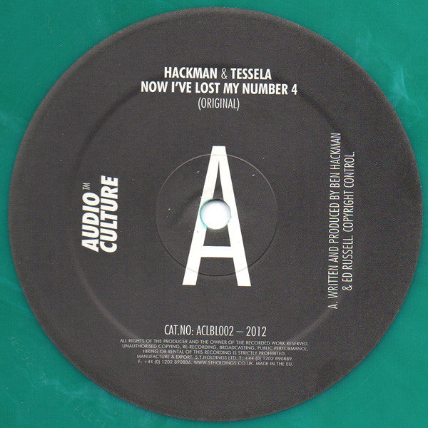 Hackman & Tessela : Now I've Lost My Number 4 / Feel Like Loving Me (12", Gre)
