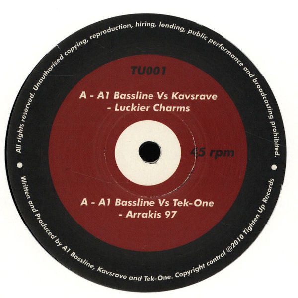 A1 Bassline Vs Kavsrave / A1 Bassline Vs Tek-One : Luckier Charms / Arrakis 97 (12", Spl)