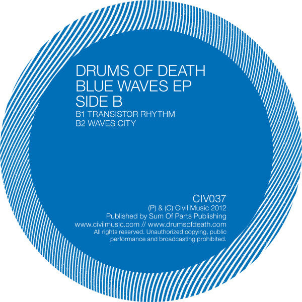Drums Of Death : Blue Waves EP (12", EP)