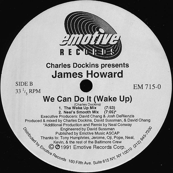 Charles Dockins Presents James Howard : We Can Do It (Wake Up) (12")