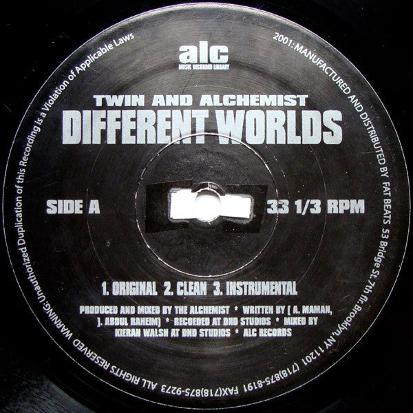 Twin Gambino And Alchemist : Different Worlds (12")