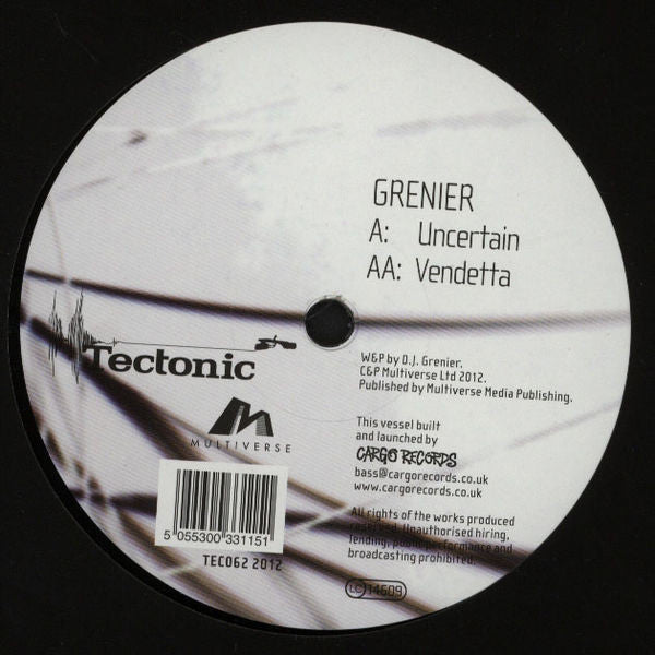Dean J. Grenier : Uncertain / Vendetta (12")