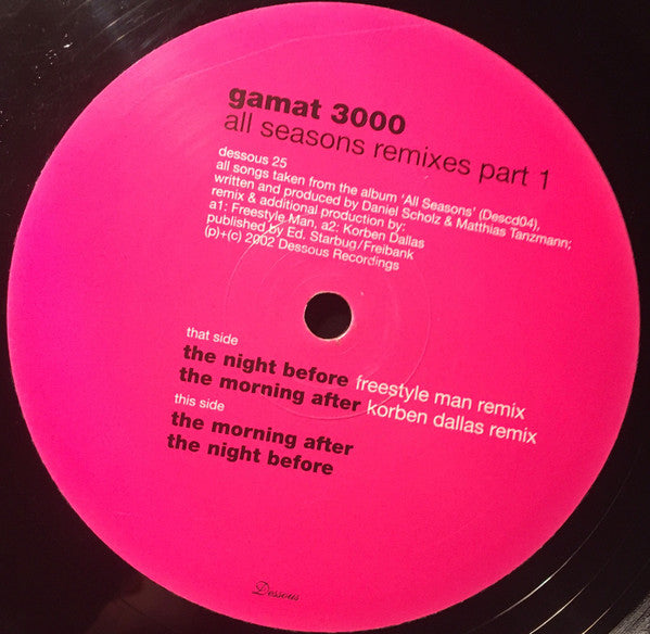 Gamat 3000 : All Seasons Remixes Part 1 (12")