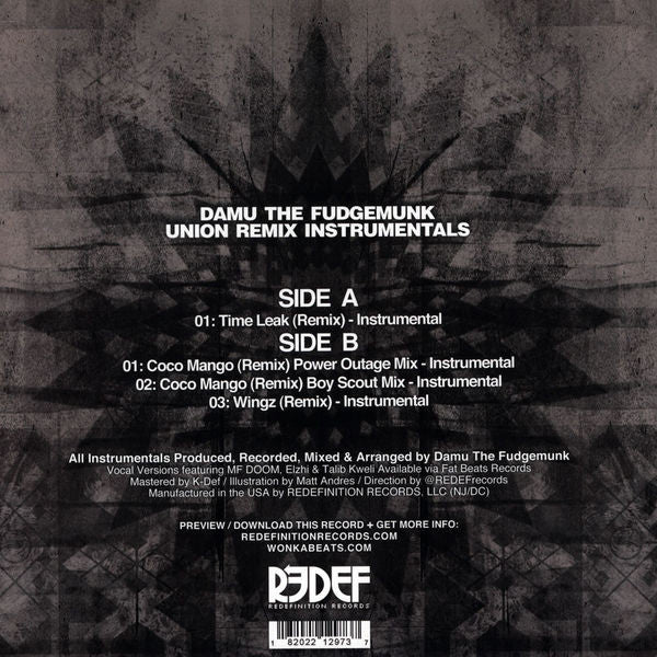 Damu The Fudgemunk / Union (16) : Union Remix Instrumentals (10")