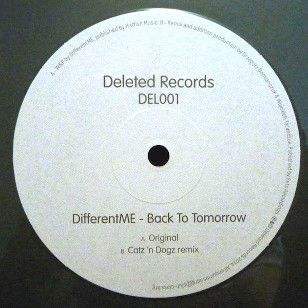 DifferentME : Back To Tomorrow (12", Gre)