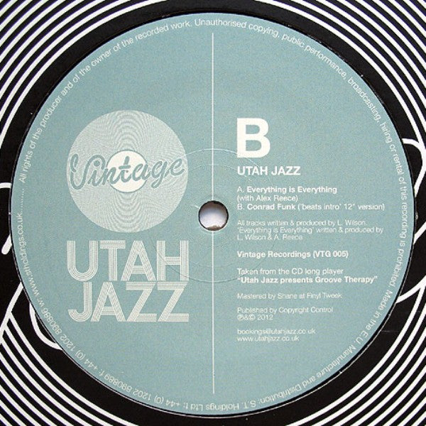 Utah Jazz : Everything Is Everything / Conrad Funk ('Beats Intro' 12" Version) (12")