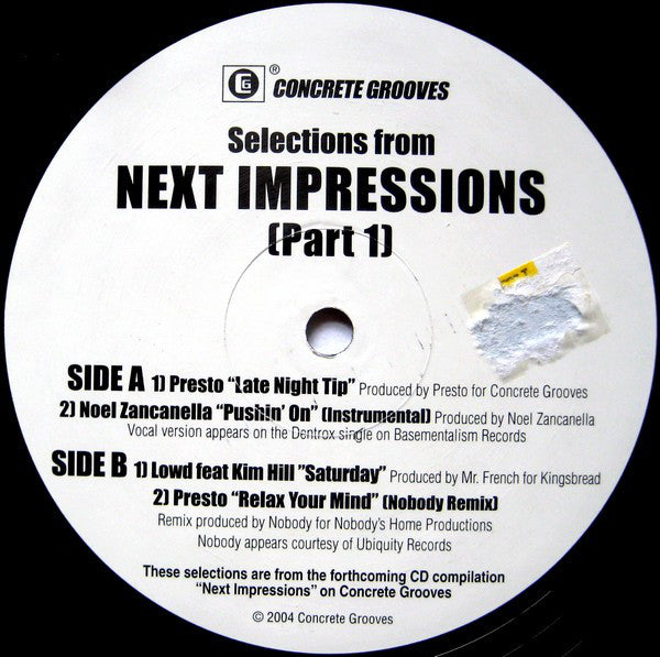 Various : Selections From Next Impressions (Part 1) (12")