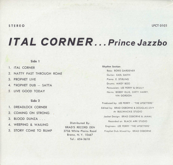 Prince Jazzbo : Ital Corner (LP, Album, RE)
