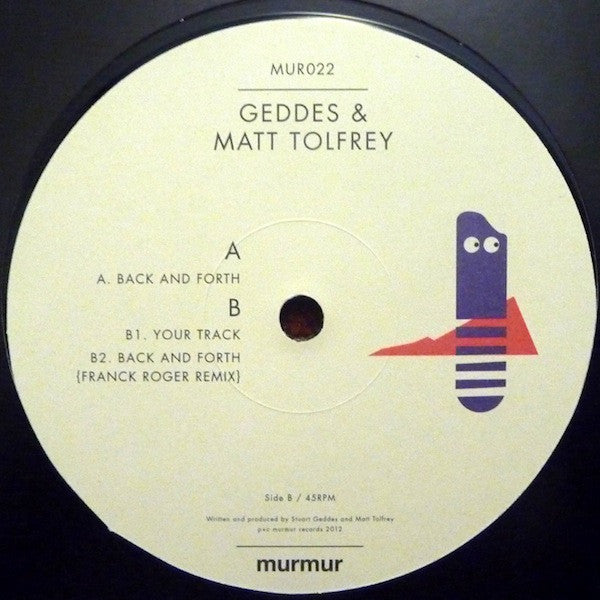 Geddes & Matt Tolfrey : Back And Forth (12")