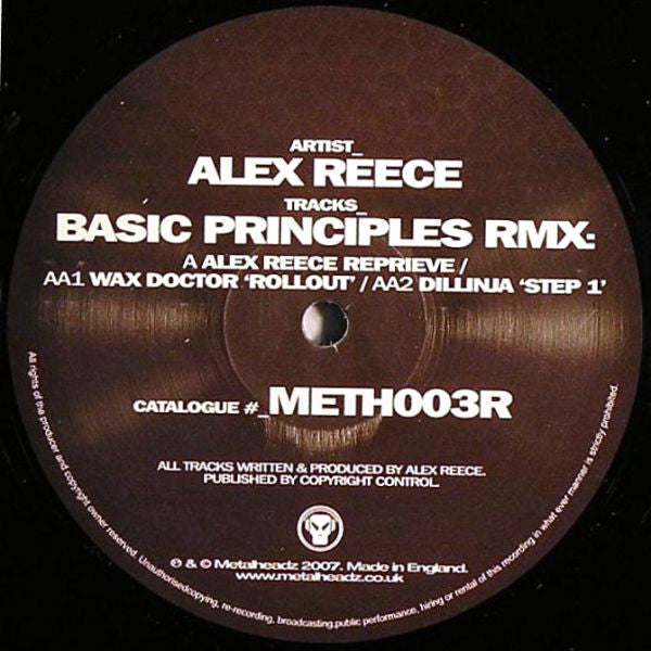 Alex Reece : Basic Principles Rmx (12", RE, RM, RP)