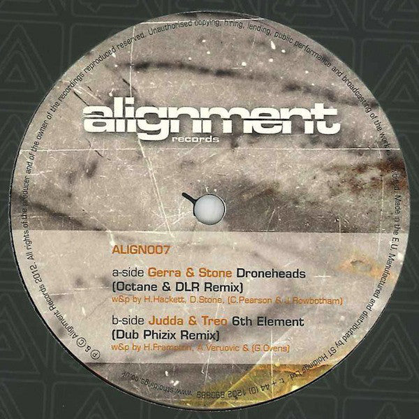 Gerra & Stone / Judda (2) & Treo : Droneheads (Octane & DLR Remix) / 6th Element (Dub Phizix Remix) (12")