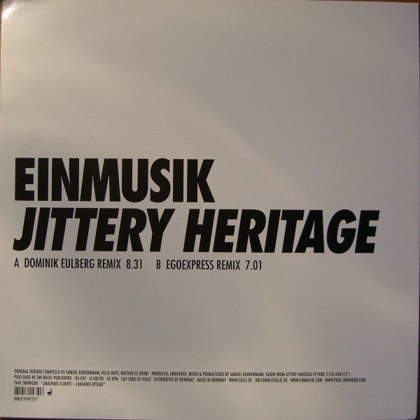 Einmusik : Jittery Heritage Remixes (12")