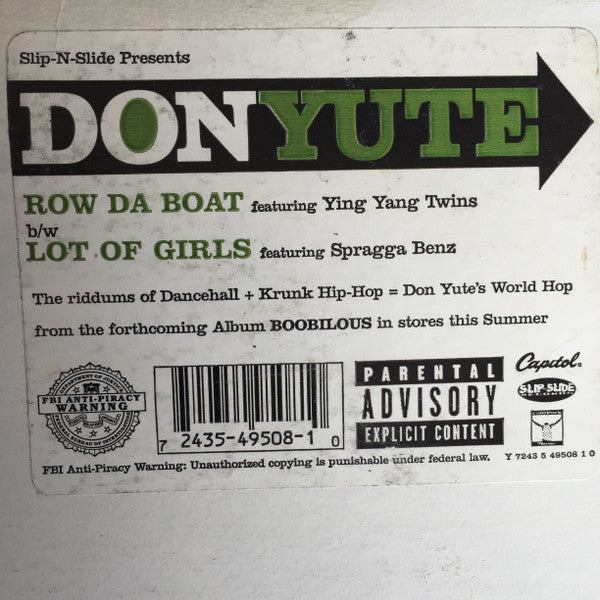 Don Yute : Row Da Boat (12")