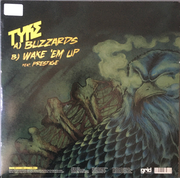 Tyke : Buzzards / Wake ‘Em Up (12", Blu)