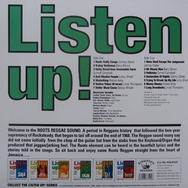 Various : Listen Up! Roots Reggae (LP, Comp)