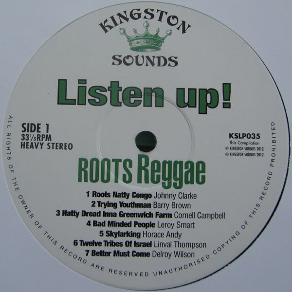 Various : Listen Up! Roots Reggae (LP, Comp)