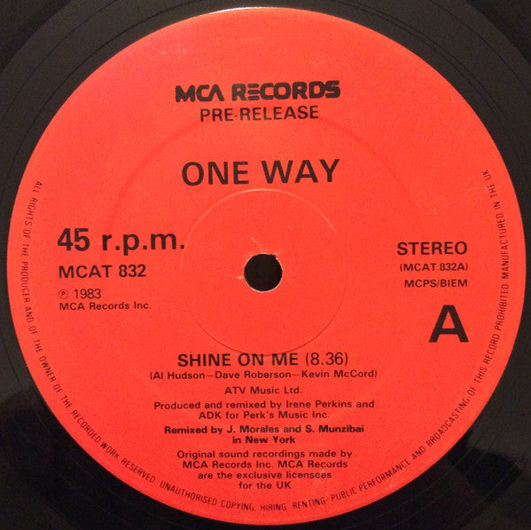 One Way : Shine On Me (12", Promo)