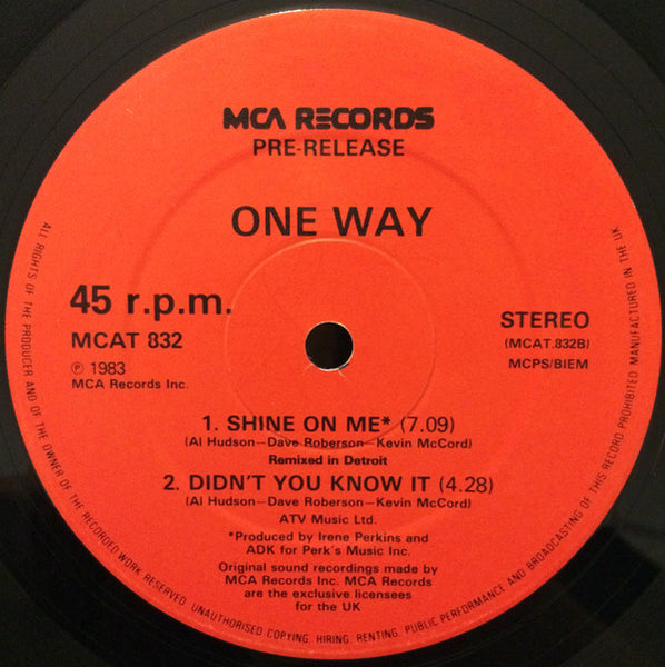 One Way : Shine On Me (12", Promo)