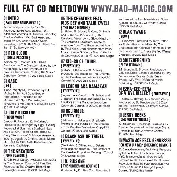 DJ Plus One And The Creators : Bad Magic Presents: The Precedent (CD, Comp, Mixed)