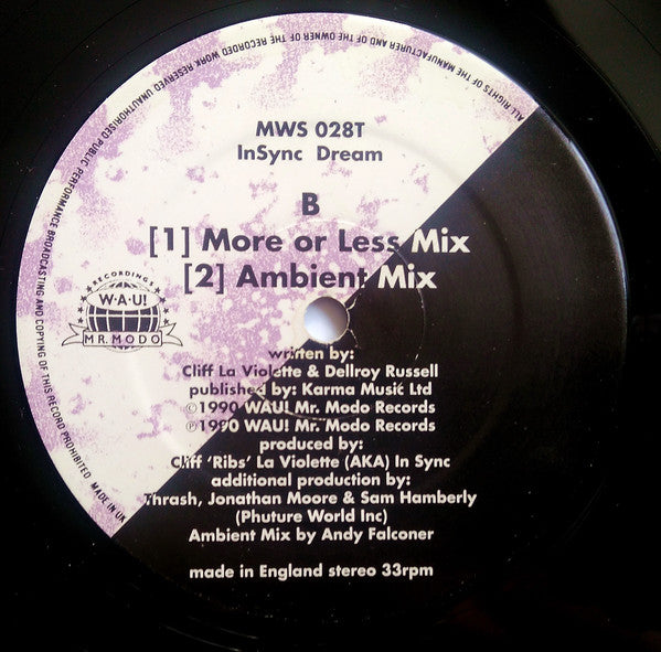 In Sync* Featuring Dellroy : Dream (12")