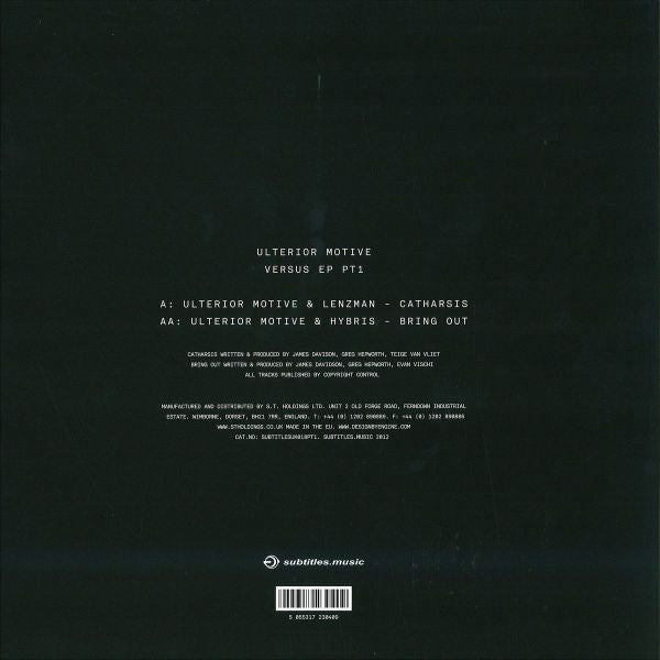 Ulterior Motive : Versus EP PT 1 (12", EP)