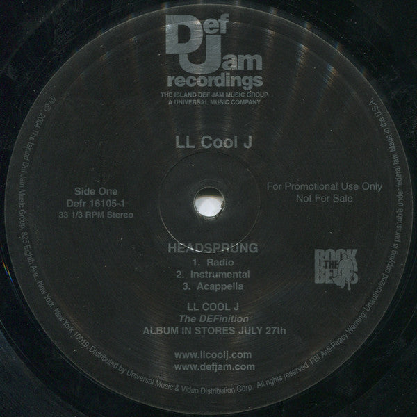LL Cool J : Headsprung (12", Single, Promo)