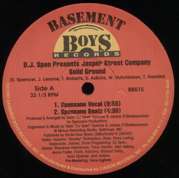 DJ Spen Presents Jasper Street Co. : Solid Ground (12")