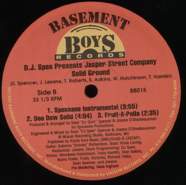 DJ Spen Presents Jasper Street Co. : Solid Ground (12")