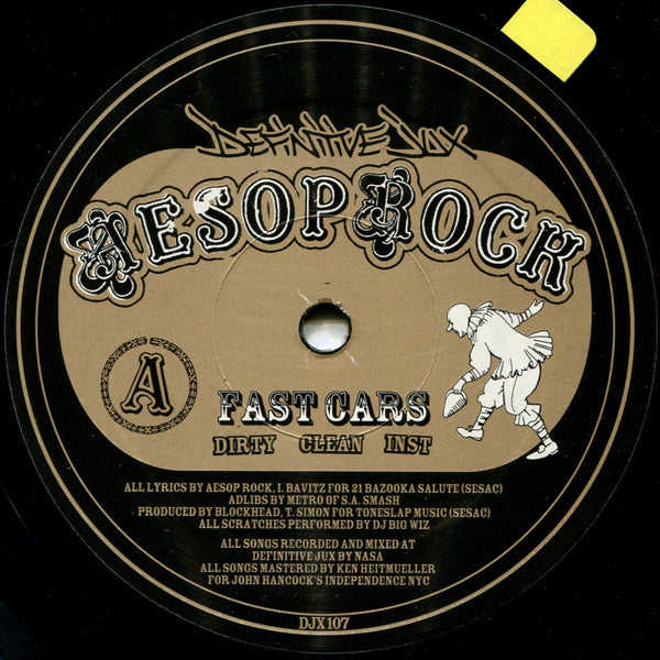 Aesop Rock : Fast Cars / Number Nine (12")