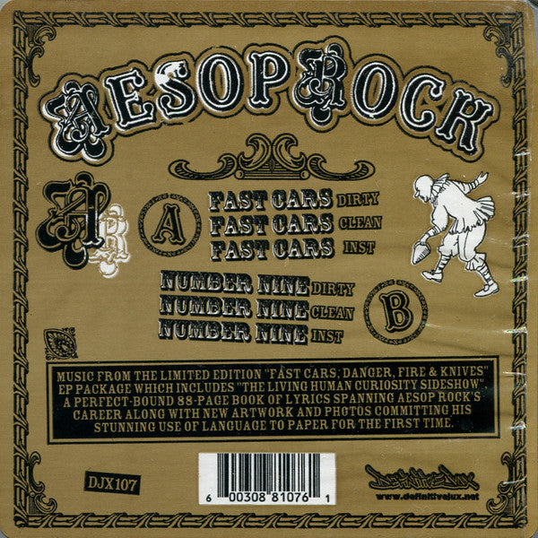 Aesop Rock : Fast Cars / Number Nine (12")