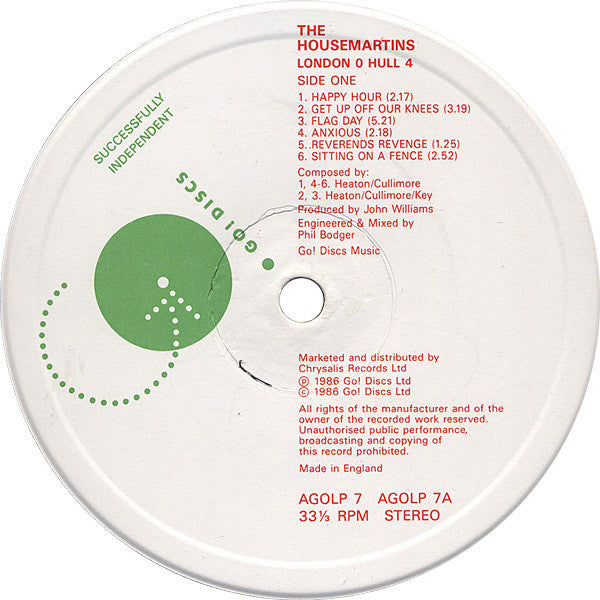 The Housemartins : London 0 Hull 4 (LP, Album, Top)