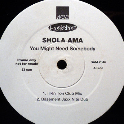Shola Ama : You Might Need Somebody (12", Promo)
