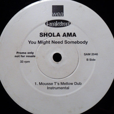 Shola Ama : You Might Need Somebody (12", Promo)