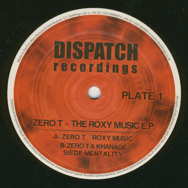 Zero Tolerance : The Roxy Music E.P. (Plate 1) (12")