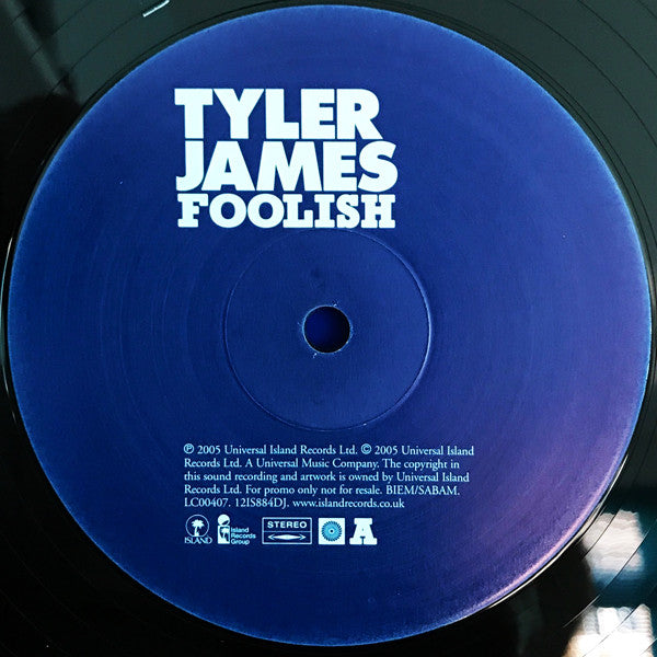 Tyler James : Foolish (Bimbo Jones Remixes) (12", Promo)