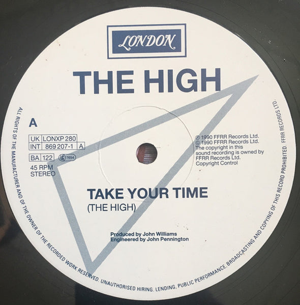 The High : Take Your Time (The Martin Hannett Session) (12", Single, Ltd, Num)