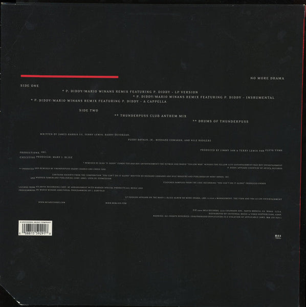 Mary J. Blige : No More Drama Remixes (12", Maxi)