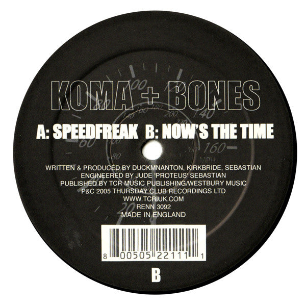 Koma & Bones : Speedfreak / Now's The Time (12")