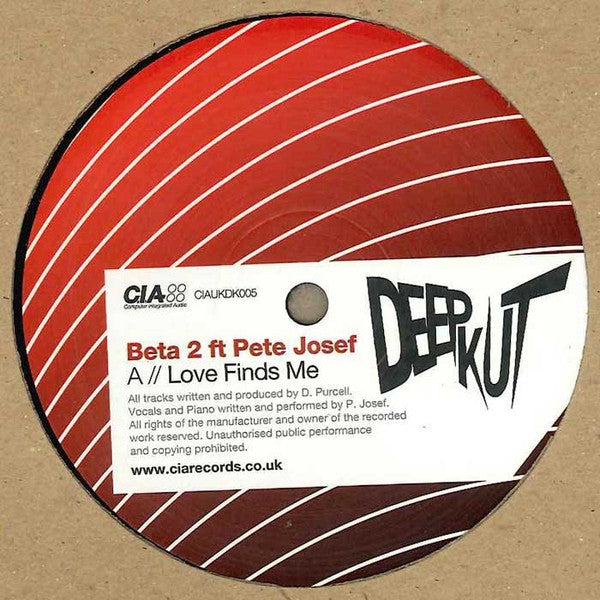 Beta 2 Ft Pete Josef / Zero Tolerance : Love Finds Me / Red Hand (12")