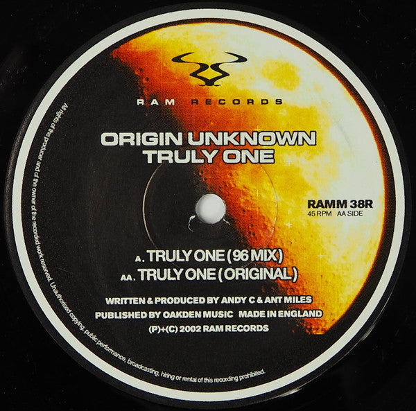 Origin Unknown : Truly One (12", Ltd)