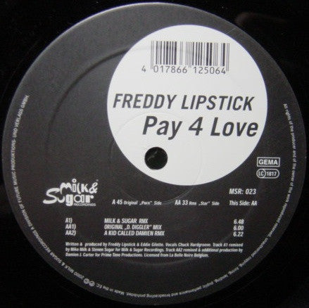 Freddy Lipstick : Pay 4 Love (12")