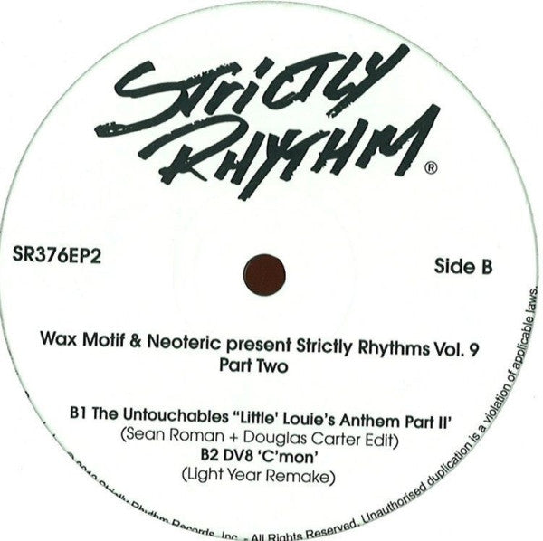 Wax Motif & Neoteric : Strictly Rhythms Vol. 9 (Part Two) (12", EP)