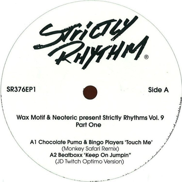 Wax Motif & Neoteric : Strictly Rhythms Vol. 9 (Part One) (12", EP)