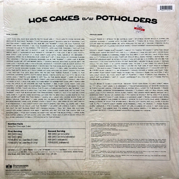 MF Doom : Hoe Cakes b/w Potholders (12", Ltd, Pin)