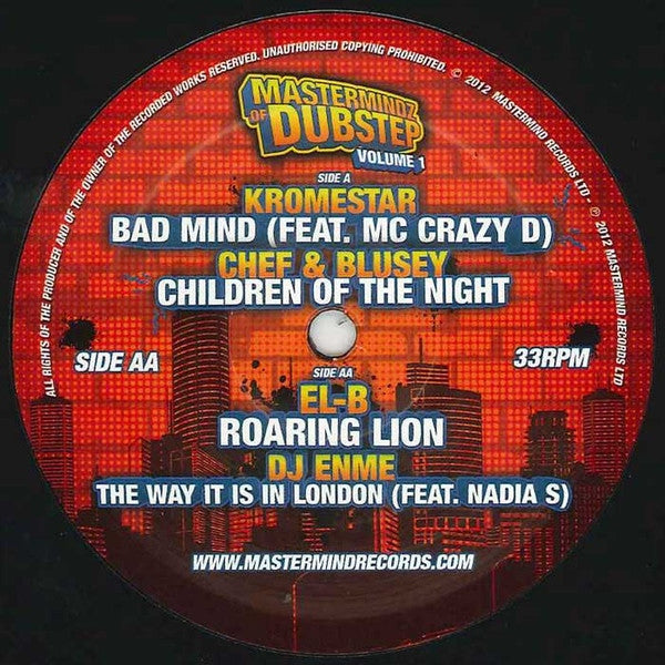 Various : Mastermindz Of Dubstep Volume 1 (12", Comp)