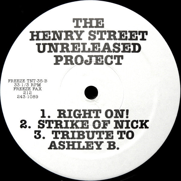 Johnny D & Nicky P : The Henry Street Unreleased Project (12")