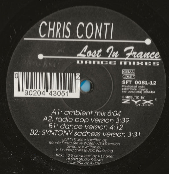 Chris Conti : Lost In France (Dance Mixes) (12")